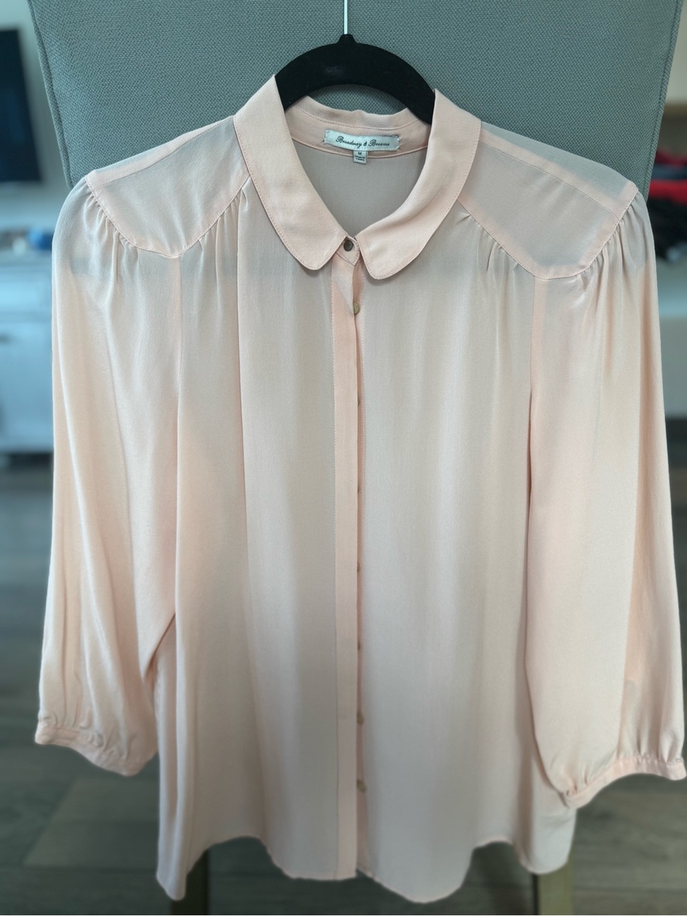 Madewell Soft Blush Peter Pan Collar Blouse
